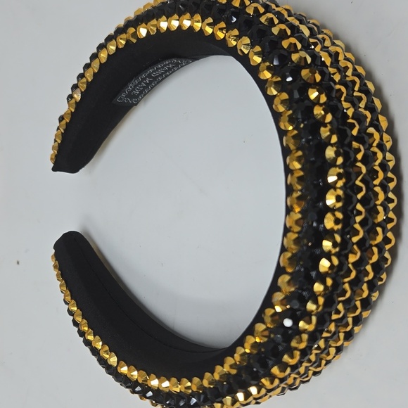 Gold and Black Beaded Headband - Picture 3 of 4